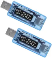 2Pcs KWS-V20 Voltage Meters Current Voltage Capacity Tester USB Volt Charger Cap