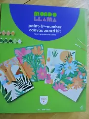 Mondo Llama Paint By Number Canvas Board Kit (makes 4 paintings)