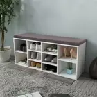 Shoe Storage Bench 10 Compartments White Organizer Furniture Entryway Stor 42554