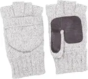 [FOMIYES] Winter Plus Thick Warm Half Finger Gloves for Fitness Breathable Wrist Protectors Non Slip Knitting Gloves for Weightlifting Gym Training Riding Beige