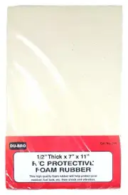 DU-BRO 1/2" (12.7 MM) THICK FOAM RUBBER ( 7" X 11" SHEET SIZE )( CAT. # 514 )