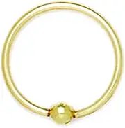 [JewelryWeb] 14k Yellow Gold 16 Gauge Circular Body Piercing Jewelry Bead Ring 15x15mm-Body-Piercing-Ring for Women