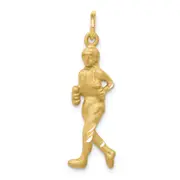 10K Yellow Gold Solid Runner Charm