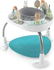Ingenuity Spring & Sprout 2-in-1 Baby Activity Center Jumper and Table with Infant Toys - Ages 6 Months +, First Forest