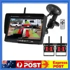 7" Digital Wireless Quad Monitor BSD 2x Backup Camera RearView Reverse for Truck
