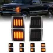 4 Pack LED Front Corner Light Side Marker Signal Lamps Assembly Kit for Chevy...