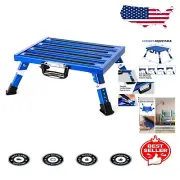 Adjustable Aluminum RV Step Stool - Durable Folding Platform, 1,500 lbs Support