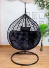 Egg Chair Hanging- Black Basket & Black Cushion