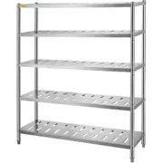 Storage Shelf, 5-Tier Storage Shelving Unit, Stainless Steel Garage Shelf, 59.1 x 17.7 x 70.9 inch Heavy Duty Storage Shelving, 661 Lbs Total Capacity with Adjustable Height and Vent