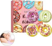 Checkzed Donut Bath Bombs Gift Set – 4-Pack Organic Bubble Bath Bombs for Women & Kids | Natural Essential Oils & Shea Butter for Moisturizing Spa Relaxation