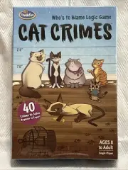 Thinkfun Cat Crimes Who's To Blame Logic Single Player Game 40 Crimes To Solve