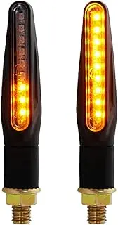 Indicators Flowing Turn Signal LED Turn Signals Motorcycle Signal Light E24 LED Flashing Indicator Bendable Tail Stop Signal Built-in LED Relay Turn Signal Indicator (Size : 2Pcs)