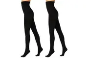 2x Voodoo Totally Matte Tights 100 Denier Black Slimming Pantyhose H31324 Bulk Stockings