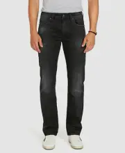 $75 Buffalo David Bitton Men's Black Straight Fit Denim Pants Jeans Sz 38W 30L