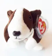 TY BEANIE BABY BRUNO BULL TERRIER 97 RETIRED PE NO STAMP 5TH GEN HANG TAG NEW