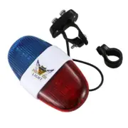 Bicycle Cycling 4 Tones 6 LED Electronic LED Warning Lights Siren Horn Beeper Be
