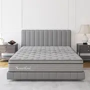 Sweetlove King Mattress, Bamboo Charcoal Memory Foam Mattresses U.S. Certified Fiberglass Free Cool Gel Foam Mattress Medium Firm Breathable and Supportive (Gray, King)