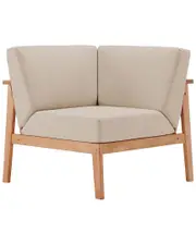 Modway Sedona Outdoor Patio Eucalyptus Wood Sectional Sofa Corner Chair