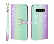 For Samsung Galaxy S10 Plus Cover Wallet - Green