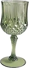 yuksok Colored Goblet Decorative Stemware Home Decor Reusable Drinking Glasses Cup for Bar Anniversary Reception Party Supplies, Green