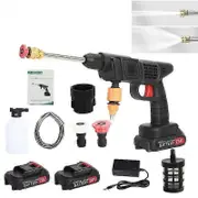 Cordless Power Washer, Electric Pressure Washer with 2 Batteries, Portable 24V Battery-powered High Pressure Washer for Car and Outdoor Cleaning EU