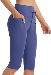 [baleaf] Women's Yoga Shorts with Pockets Sports Shorts Drawstring High Waist Lounge Pants