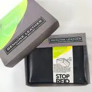 Daylogic Leather Passcase Wallet Black RFID Identity Theft Blocking Billfold