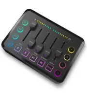 Gaming Audio Mixer for Streaming, Streaming RGB PC Mixer with XLR Microphone