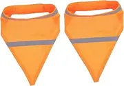 NOLITOY 2pcs Night Reflective Dog Bandana: Lightweight Triangle Scarf for Night Walking - High Visibility Pet Bib - Suitable for 13-15inch Neck Circumference