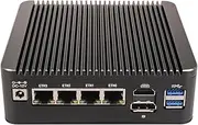 HUNSN Micro Firewall Appliance, Mini PC, OPNsense, VPN, Router PC, N100, RS34, 4 x 2.5GbE I226-V LAN, HDMI, DP, SIM Slot, Console, Type-C, 4G RAM, 64G SSD