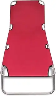 Camping Sunloungers Reclining Patio ChairsFolding Sun Lounger Powder-Coated Steel Red