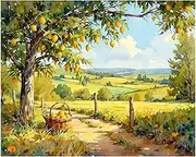 Rustic Orchard Scene Paint by Numbers Kit for Adults - DIY Lemon Tree and Country Path Painting on Canvas 16x20 Inches, Acrylic Paint Set,Suitable for Beginners,Art for Home Decoration/Gifts