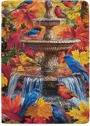 [GAIREG] Passport Holder for Travel Men Passport Case, Water Fountain Colorful Birds