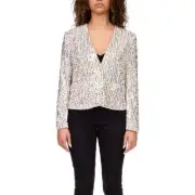 Sanctuary Women's Charmed Blazer In Sequinned Champagne, Size XL