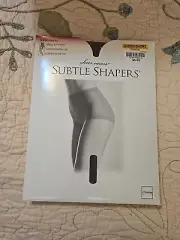 JC Penny Subtle Shapers Sheer Caress Pantyhose Size Queen Short SMOKE GREY