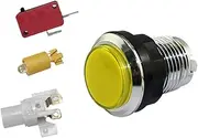 Arcade Machine Game Console Push Button - Arcade Machine Small Push Button with Light - Built-in Bulb Game Supplies for Internet Cafe, Bedroom, Living Room