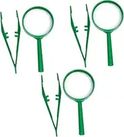 Hohopeti 3 Sets Observation Kit of Lightweight Magnifying Glass Tweezers for Outdoor Exploration Material Educational for Boys