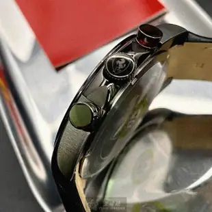 【Ferrari 法拉利】FERRARI手錶型號FE00060(紅色錶面槍灰色錶殼深黑色真皮皮革錶帶款)