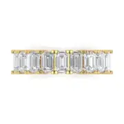2.5ct Emerald Cut Wedding anniversary Engagement Bridal Band 14k Yellow Gold