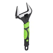 1pcs Adjustable Wrench 10" CR-V Universal Spanner Wide Opening, Black/Green