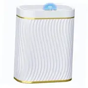 Bathroom Small Trash Can with Automatic Touchless Lid, 2.6 Gallon Gold White