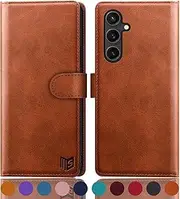 [SUANPOT] Compatible with Samsung Galaxy A16 5G case with [Credit Card Holder][RFID Blocking],PU Leather Flip Book Protective Cover Women Men for Samsung A16 Phone case Light Brown