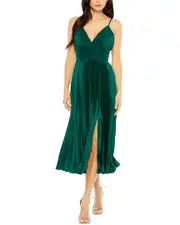 Mac Duggal Ruched Pleated A-Line Dress