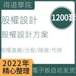 【精品素材】股權激勵方案設計股權戰略分配企業公司合伙制股權架構合同資料