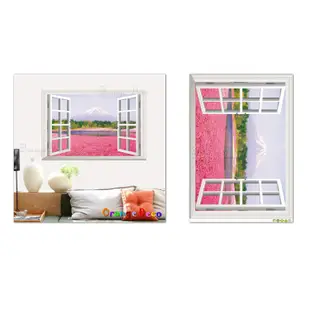 【橘果設計】粉色花海窗戶 壁貼 牆貼 壁紙 DIY組合裝飾佈置