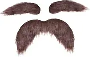 Mustache Eyebrows Costume Accessories Women Men DIY Make -up for Performance, Brown