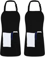 Utopia Kitchen Adjustable Bib Apron with 2 Pockets - Adjustable Neck Strap with