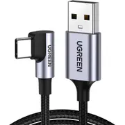 UGREEN USB C Cable Right Angle 90 Degree USB A to Type C Fast Charger L Shape Cord Compatible with iPhone 16 Pro Max/15, Galaxy S24 S23 S22 S21, LG V50, iPad Mini 6 Air 4, GoPro Hero 8, Switch, 0.5M