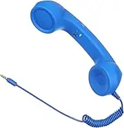 LALAFINA Classic Handset Radiation Receiver with Adjustable Tone Compatible with All Devices Luxurious Rubberized Design Blue Retro Telephone Handset for Enhanced Call Comfort