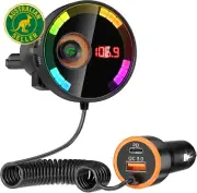 Bluetooth Car Adapter 5.4 FM Bluetooth Transmitter, Fly LED Light Design, Radio